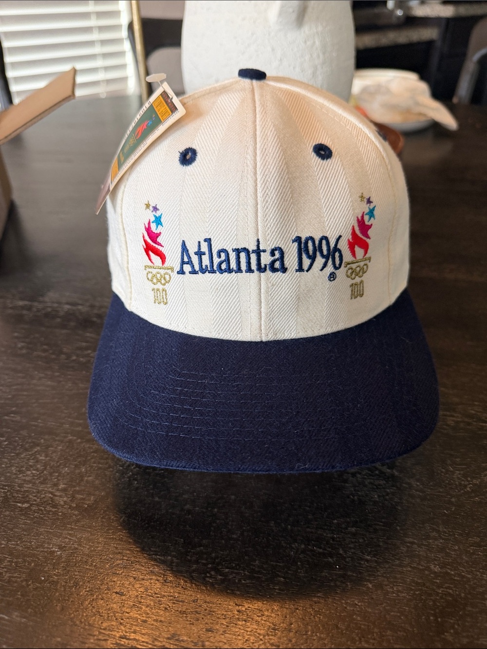 The Game Atlanta 1996 Olympic Two-Tone Navy and Cream Snapback Hat